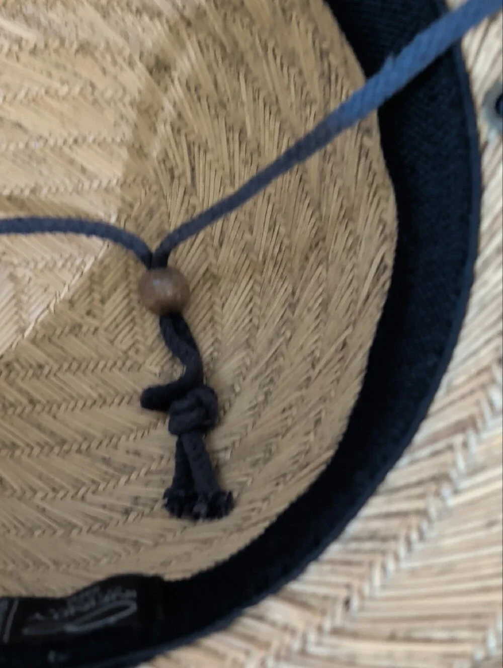 Infinity Headwear UPF 50+ Wide-Brim Straw Sun Hat with Navy Trim